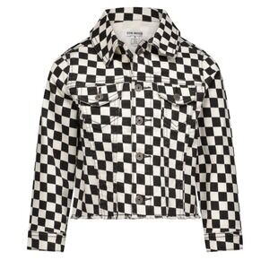 Steve Madden Kids Checkered Denim‎ Jacket, Button-Front, Checkerboard Print